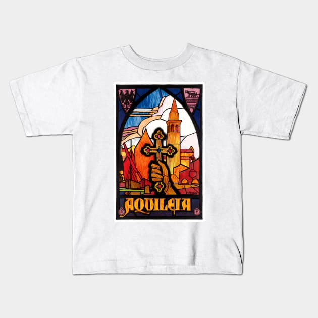 Vintage Travel Poster Italy Aquileia Kids T-Shirt by vintagetreasure